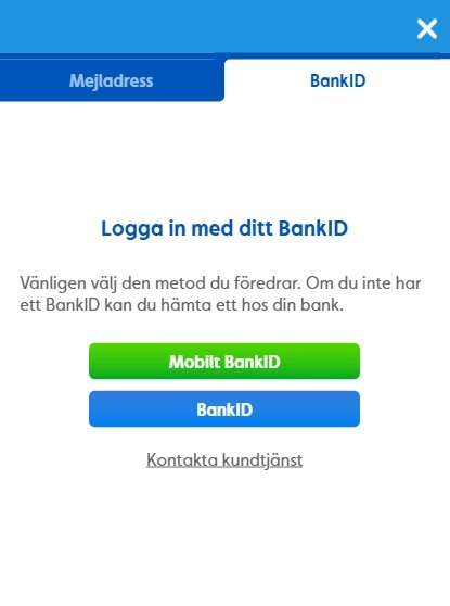 Logga in med ditt BankID