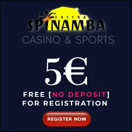 Spinamba casino bonus 5 EURO za registraci